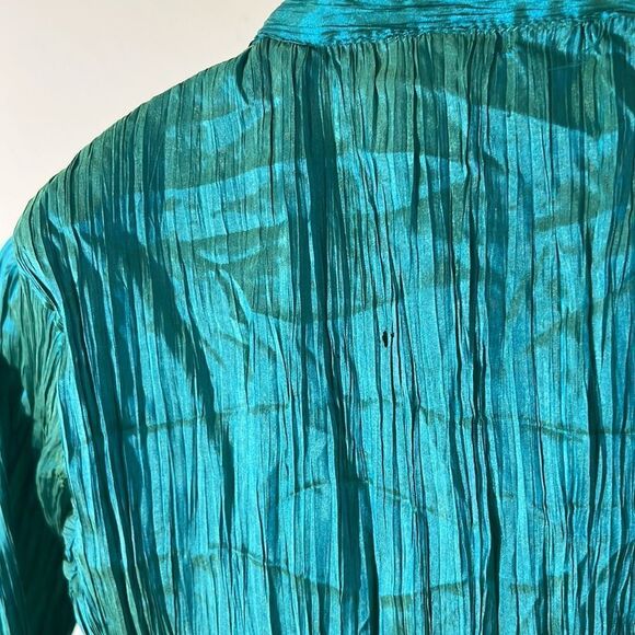 Women’s Indian Hand-Embroidered Kurti Tunic Top Size Small Teal Long - Picture 7 of 7